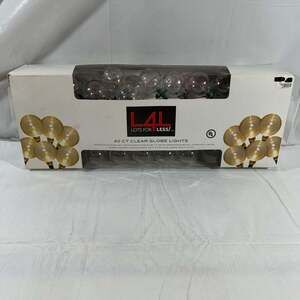 L4L 40 Count Clear Globe Patio String Lights, G40 Indoor/Outdoor 24.5 FT